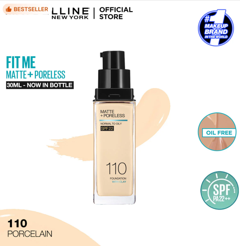Maybelline - Fit Me Matte + Poreless Liquid Foundation SPF 22 - 110